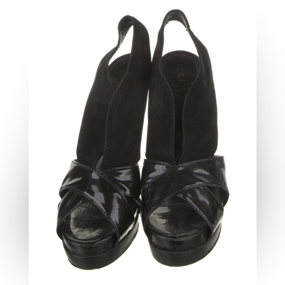 FENDI Black Peep Toe Slingback Heels-fit like 7.5 or 8 - Picture 6 of 10